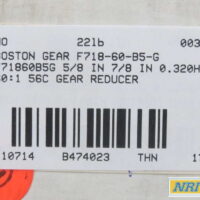 BOSTON GEAR F718-60-B5-G 5/8 IN 7/8 IN 60:1 56C GEAR REDUCER B474023 - Image 5